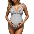 thumbnail image 2 of Maternity Women One-Piece Bathing Suit Graphic Sleeveless Swimsuit Ruffled Floral Print Swimwear For Beach Pool, 2 of 9