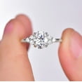 thumbnail image 4 of Cora Jewellery 1.35CT Muse Setting Oval Moissanite Solitaire Engagement Ring For Women, 18K White Gold, 4 of 6