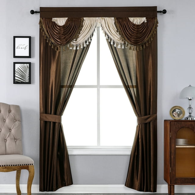 Regal Home Collections 5Piece Window Curtain Set with Valance and