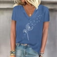 thumbnail image 2 of Birdeem T-Shirt Décontracté à Manches Courtes Col en V Imprimé Mode pour Femmes, 2 of 12