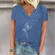 thumbnail image 2 of Camisetas de Manga Corta para las Mujeres, Impresión de Cuello en V Camiseta Casual Top Hecho de 95% Poliéster 5% Spandex para el Uso Diario de Primavera Verano, Camisetas para las Mujeres Casual, 2 of 4