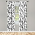 thumbnail image 3 of Ambesonne Vintage Curtains, New Modern Art, Pair of 28"x63", White and Black, 3 of 5