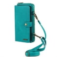 thumbnail image 3 of ELEHOLD for iPhone 14 Pro Flip Leather Wallet Case with Large Capacity 13 Card Slots Zipper Pocket Kickstand Magnetic Detachable Case Crossbody Shoulder Strap Shockproof Protective 6.1 inch,Blue, 3 of 8