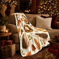thumbnail image 3 of Whimsical Woodland Hedgehog Red decorative motif Scene Autumn Forest, Festive Holiday Scene, Warm Flannel Blanket for Cabin and Lodge, Art Lovers Christmas Gift, Festive Home Decor, 3 of 9