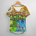 thumbnail image 6 of My Singing Monsters Women's Shirt V-Neck Breathable Short-Sleeve T-Shirt Casual Fashion Tee Soft & Trendy Blouse 2XL, 6 of 8