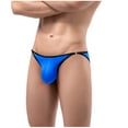 thumbnail image 2 of HUPOM Mens Underwear Boxer Briefs Male Thongs Low waist Elastic Waist Solid Briefs Blue M, 2 of 7