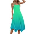 thumbnail image 6 of Women Dresses under $10! Cagogo Womens Summer Sleeveless Dresses Casual Gradient Color A-line Flowy Tank Sundress Beach Vacation Hankerchief Flare Midi Wedding Guest Dresses, 6 of 8