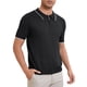 thumbnail image 4 of CAMISA POLO FORMAL PARA HOMBRE INSPIRE CHIC DÍA DEL PADRE, DE COLOR SÓLIDO, DE MANGA CORTA, CON CREMALLERA, AJUSTE SLIM, CLÁSICA, TALLA L, NEGRO, 4 of 5