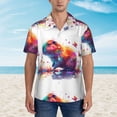 thumbnail image 4 of Daiia Watercolor Butterfly Guinea Pig Hawaiian Shirt for Men Gentle Cotton Regular Short Sleeve Casual-X-Large, 4 of 9