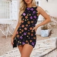 thumbnail image 2 of Mini Vestido de Verano, Vestido Cómodo sin Mangas de Cuello Redondo Impreso Hecho de Poliéster para Primavera Verano, Vestido de Verano Casual, 2 of 4