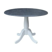 42" Round Dual Drop Leaf Pedestal Dining Table 29.5" High