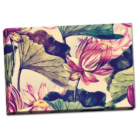 Gango Home Decor Horizontal Water Lily by Incado (Ready to Hang); One 18x12in Hand-Stretched Canvas