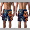 thumbnail image 3 of luoweisi Men's Beach Shorts Quick Dry Swim Trunks with Mesh Lining Cartoon Owl S, 3 of 5