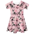 thumbnail image 4 of Yuyamidu Boston Terrier Midi Dress for Girls 3-4 Years Old Pink Butterfly Short Sleeve Skater Dresses Fashion Black Kids Summer Clothes for School Vacation Party, 4 of 6
