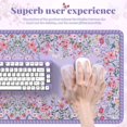 thumbnail image 4 of Mouse Pad iCasso - Alfombrilla de escritorio (tamaño grande, 90 x 40 cm), diseño floral, color morado, 4 of 7