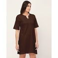 thumbnail image 2 of Moomaya Sleepwear, Solid Night Dress For Women, Jersey Sleep Shirt Lounge Dress, 2 of 8