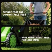 Steelite Push Lawn Sweeper,21-inch Leaf & Grass Collector, Leaf Sweeper for Lawn ,Heavy Duty Thickened Steel Durable to Use with Large 3.6 cu. ft. Mesh Collection Hopper Bag, 2 Spinning Brushes