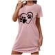 thumbnail image 2 of Camisón corto extragrande para mujer, estampado, cuello redondo y manga corta, de poliéster., 2 of 6