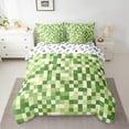 thumbnail image 2 of Homewish Pixel Artistic 7-Piece Twin Bedding Sets,Green Beige Bedding Comforter Set,Modern Geometric Aesthetic Sheet Sets For Girl Boys,Breathable Home Decor Reversible, 2 of 8
