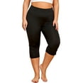 thumbnail image 5 of DYMADE Women Plus Size Skinny Stretch Leggings Cutwork Fitness Capri Pants, 5 of 5