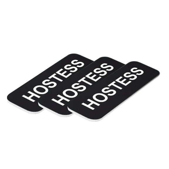 Hostess 1 x 3" Name Tag, Black (3 Pack)