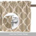 thumbnail image 6 of Khaki Plaid Valance Curtain Retro Country Moroccan National Geometrical Plaid Window Valances Rod Pocket Short Curtains Window Treatments for Kitchen Bedroom Bathroom Laundry 56" x 16", 6 of 9