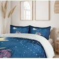 thumbnail image 6 of Ambesonne Half Moon Duvet Cover Sets, Rabbit Couple Art, 2-King, Azure Blue Night Blue, 6 of 7
