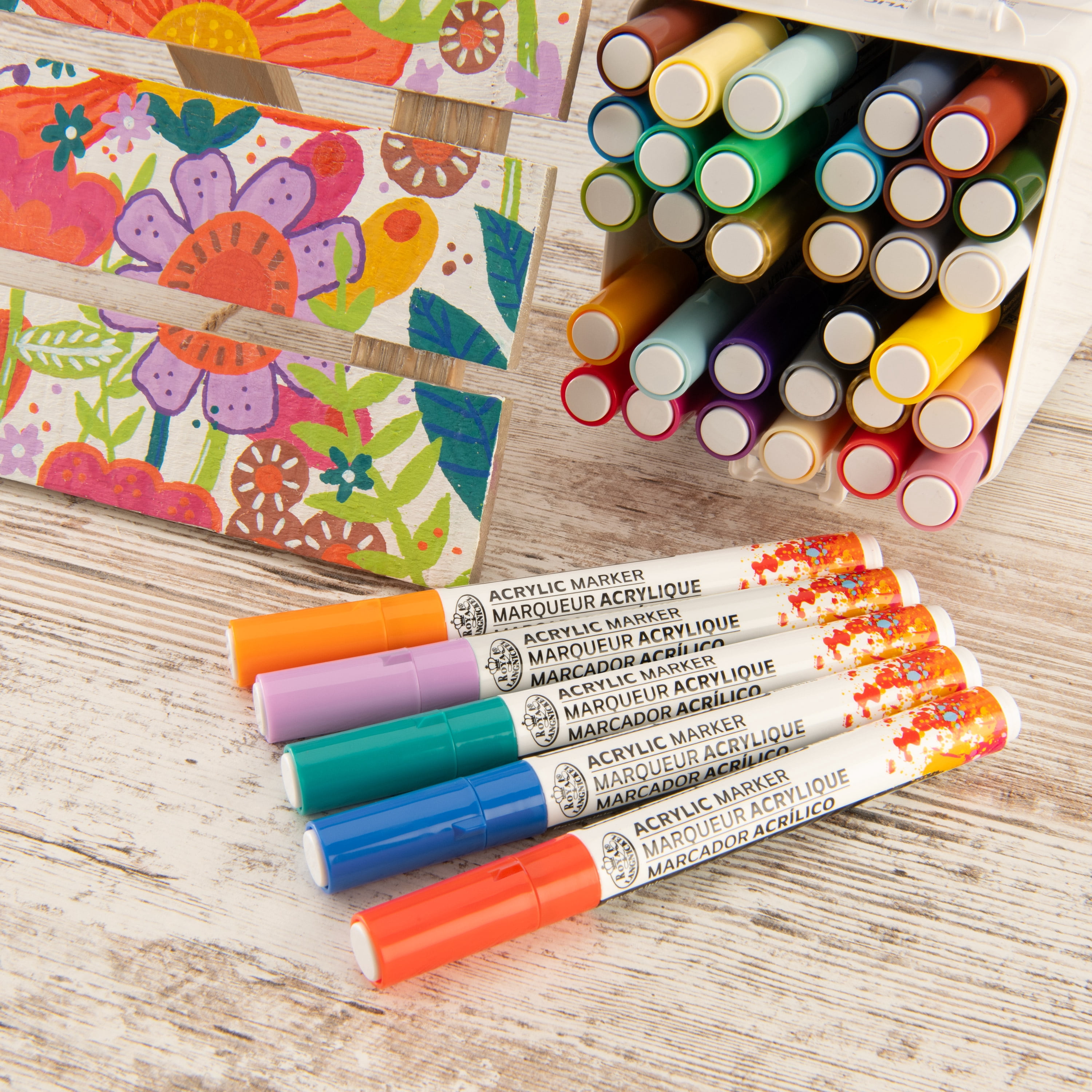 Royal & Langnickel 36 Piece 2.0MM Artist Acrylic Paint Marker Set with Reversible Tips