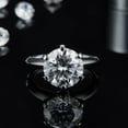 thumbnail image 4 of 5 Carat Round Cut Moissanite Solitaire Ring Knife Edge Band Ring In 925 Sterling Silver, 4 of 6