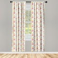 thumbnail image 4 of Ambesonne Abstract Window Curtains, Sketchy Shapes Pastel Tone, Each 28" W x 84" L, Coral Multicolor, 4 of 4
