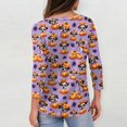 thumbnail image 4 of Halloween Shirts Women Spooky 3/4 Sleeve Tops Horror Halloween Ghost Pumpkin Printed T Shirts Funny O Neck Pullover Three Quarter Length Blouse,4XL, 4 of 7