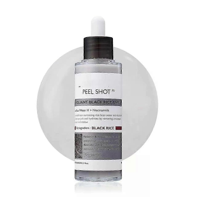 Peel Shot Glow Rice Ampoule Duo White rice ampouleBlack rice ampoule Soft Exfoliating Face and Body Scrub Dead Skin Cells, Blackheads Remover for All