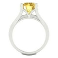 thumbnail image 4 of 3.39 ct Brilliant Round Cut Natural Citrine 18K White Gold Solitaire with Accents Engagement Bridal Wedding Ring Band Set size 5.25, 4 of 7