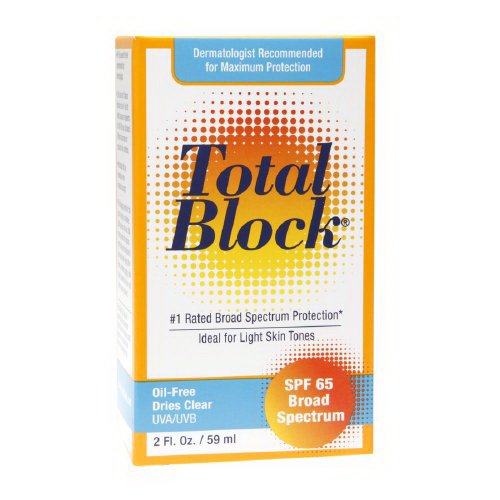 Total Block Clear Spf 65 Sunscreen For Light Skin Tones 2 Oz, 2 Pack