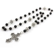 BRENDA ELAINE JEWELRY Anglican Prayer Beads with Black Pearls with Ornate Cross, Anglican Rosary, Pearl Prayer Beads, Custom Rosary