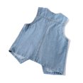 thumbnail image 3 of Wovix Women's Sleeveless Denim Vest V Neck Button Down Jean Waistcoat Sleeveless Basic Jacket with Pocket Trendy for Daily Wear, 3 of 5