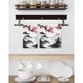 thumbnail image 3 of Chinese Mountain Kitchen Dish Towels for Drying Dishes Set of 2, Landscape Painting Red Plum Flowers Waffle Weave Microfiber Hand Tea Bathroom Towels Quick Dry & Absorbent Towel 15.7x23.6, 3 of 7