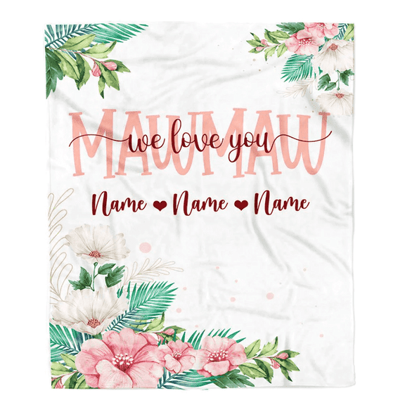 Personalized Mawmaw Blanket From Grandkids Granddaughter Grandson We Love You Floral Mawmaw Birthday Mothers Day Christmas Fleece Throw Blanket