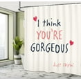thumbnail image 4 of Ambesonne Saying Shower Curtain, Valentines Day Slogan, 69"Wx70"L, Coral Vermilion Black, 4 of 4