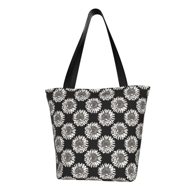 Easygdp White Sunflowers Bolso de Hombro para Mujer, Bolso Bandolera y Cartera de Mano Elegante para Uso Diario