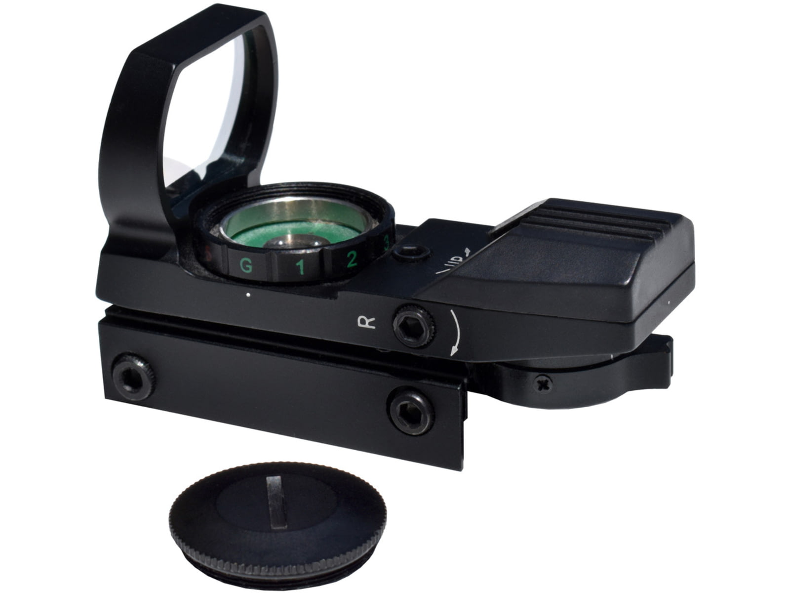 Kexuan Mini Reflex Sight, Red/Green Dot, 4 Reticle Styles, Picatinny Mount, Black