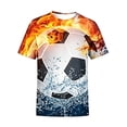 thumbnail image 4 of WUXIAN Kids Boys Summer Shirts Football Print Short Sleeve Round Neck Stylish Funny Graphic Top For Youth Comfort Lightweight Summer Trendy Outddor Soccer Ball Pattern Tee,Red,7-8 Years, 4 of 4