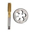 thumbnail image 1 of High Hardness UNF 1/2 -28 HSS Titanium Coated Tap & Round Die Set Thread Tool for Mold Machining, 1 of 5