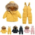 thumbnail image 2 of Zwiiyzr Girls Boys 2 Piece Snowsuit Warm Insulated Ski Jacket & Snow Pants Set 1-6 Years Pink, 2 of 9