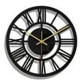 thumbnail image 1 of Petite Horloge Murale 30CM pour Décoration de Salon, Vintage Moderne Ronde Noire, 1 of 8