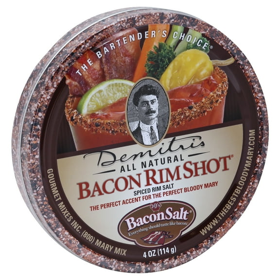 Demitris Rim Salt Bacon Flavored 4 oz (Pack Of 8)