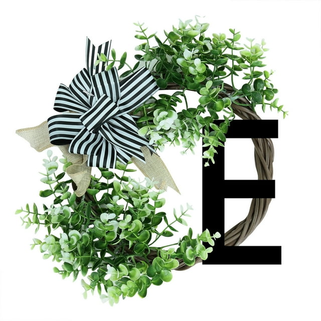 Unique Last Name Year Round Front Door Wreath With Bow Welcome Sign Garland 26 Letter Farmhouse Wreath For Front Door Spring All Mini Window Battery Powe Wreath Lights Solar Powe Wreath
