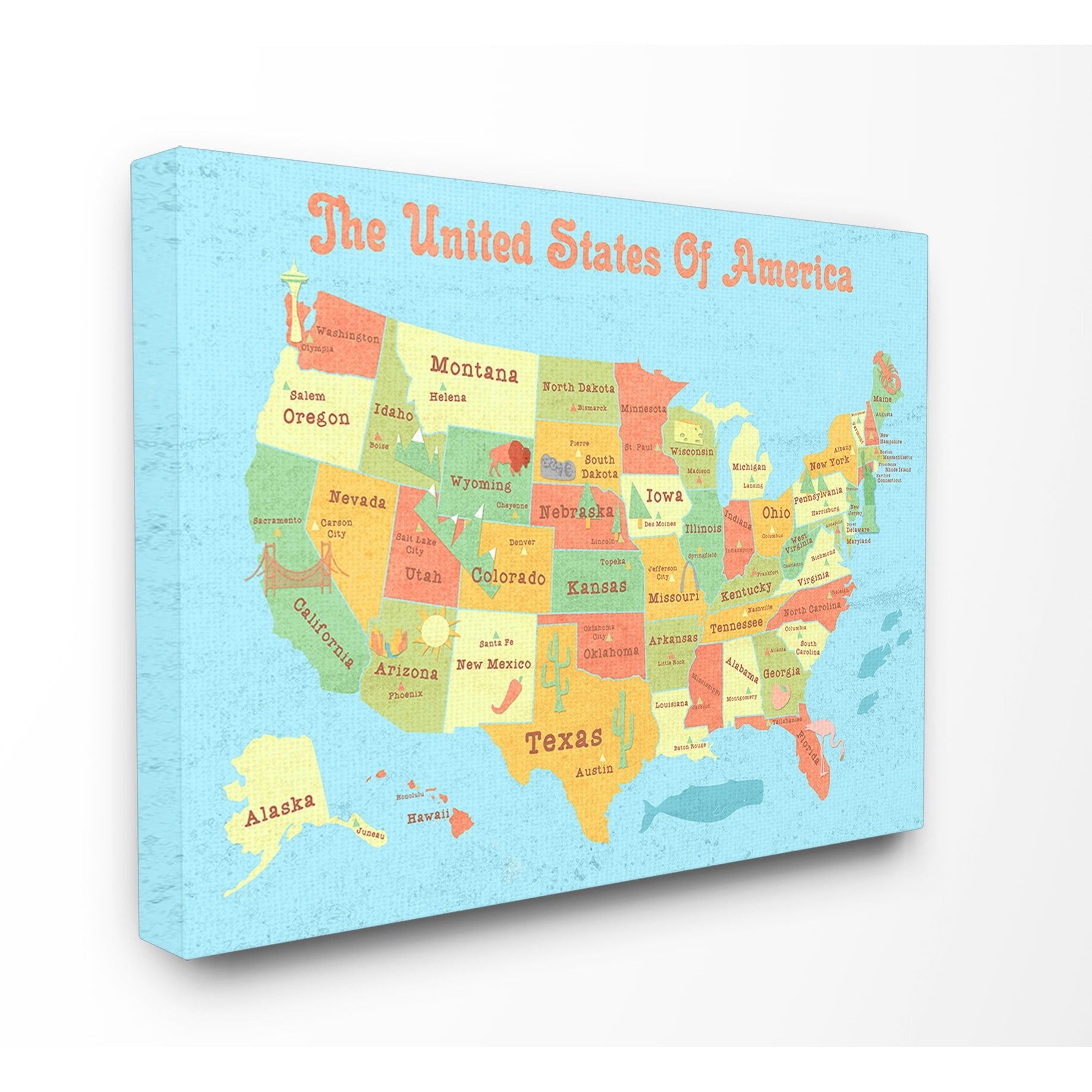 of Kids Map XXL Stretched Canvas Wall Art