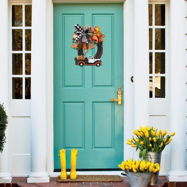 RKSTN House number wreath Flower Wreath Layout Props Front Door Decoration Car Wreath Door Hanging Wreath