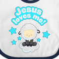 thumbnail image 4 of Inktastic Jesus Loves Me Cute Lamb and Stars Boys or Girls Baby Bib, 4 of 4